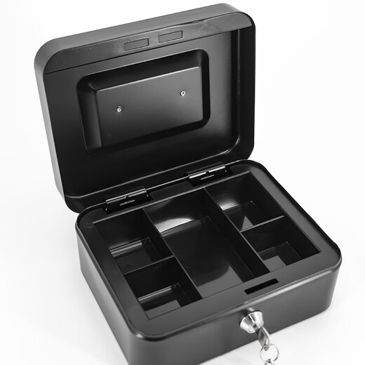 
Haysdik portable cash register box saving box safe tool storage box key black 25*20*9cm HKCL-854