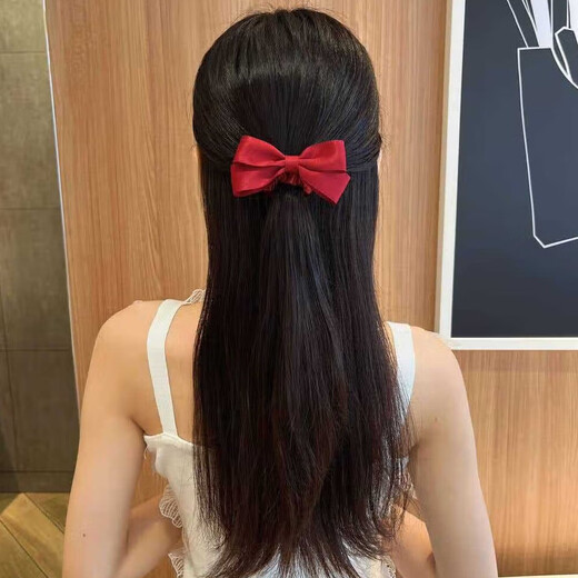 Jiuvia red small fragrant plush large intestine hair ring for women showing whiteness and high-end sense of hair tie rubber band autumn and winter hair rope hair accessories JYFQ168 butterfly colon ring black
