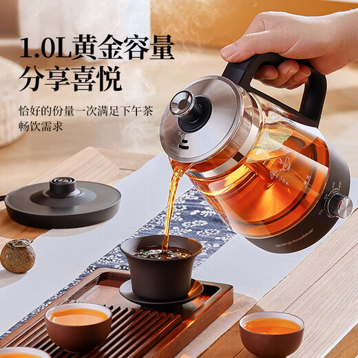 Royalstar tea kettle, health kettle, spray type kettle, kettle, electric kettle, steaming tea kettle, tea steaming kettle, tea kettle, stove, 1L 99% recommended - high-end thermal insulation model, explosion-proof kettle body