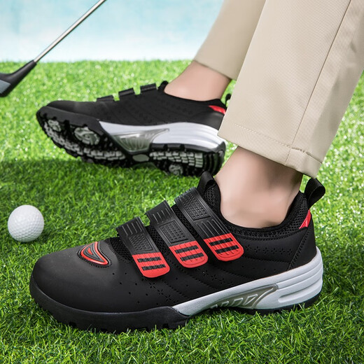 斯多朴品牌轻奢男士高尔夫球鞋男魔术贴透气运动户外休闲golf男鞋潮 白色 36