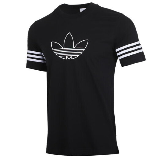 阿迪达斯（adidas）三叶草男装新款运动服跑步训练健身透气舒适休闲圆领短袖T恤 FM3897 S