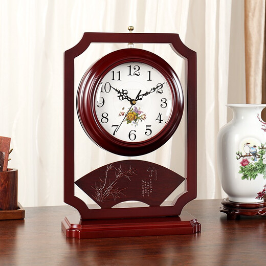Hanshi (Hense) Chinese retro double-sided table clock living room desktop table clock two-sided clock creative quartz clock HD206 double-sided time reading