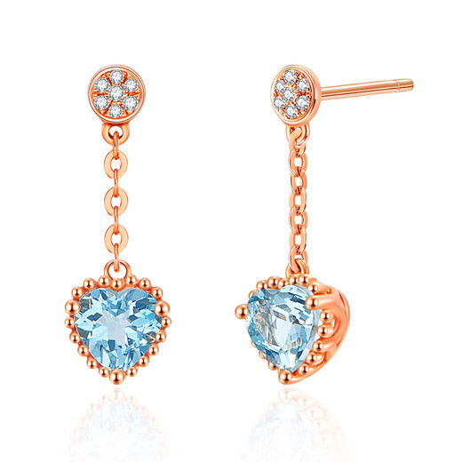 
meluxe 18K gold color treasure earrings aquamarine earrings, birthday gift for girlfriend 0.8 carats / pair-E11932