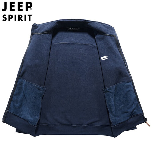 吉普（JEEP）夹克男秋冬季新款户外保暖抓绒衣摇粒绒立领大码加厚外套休闲男装 9901灰色（抓绒保暖款） XL （建议140斤-155斤）