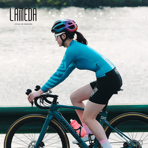 Lampada's New Sommer Damen -Radfahreranzug Fahrrad Langarm trendy Festfahrrad -Fahrradanzug Top Rococo Green XL