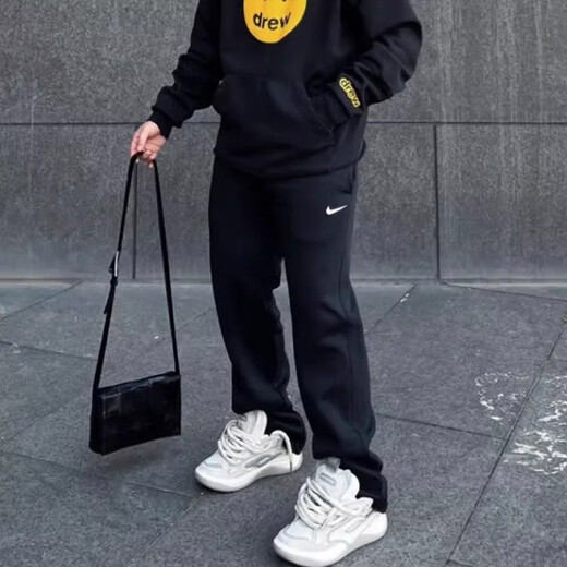 耐克运动裤男裤秋冬加绒保暖时尚休闲裤跑步训练健身裤子收口长裤 DX1365-010/内里加绒 S /建议100-120斤