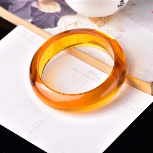 Canbei Natural Burmese Beeswax Amber Gold Amber Bracelet Raw Mine Unoptimized Brown Amber Bracelet Blue Amber Bracelet Imperial Concubine Bracelet Ring Mouth 54
