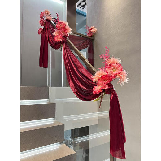 MPPMCK Boda de boda Decoración de la sala de bodas Propósito Escena de la bola de panal de la bola de la bola Flor de boda B3892-Japan Material rojo de 4 metros