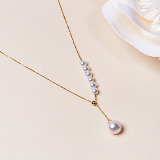 玹显海水珍珠项链人鱼泪多珠款彩凛天女Y锁骨链3585 链