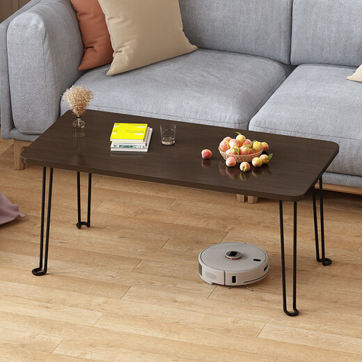 Pumeisen Folding Tea Table for Living Room Small Table Kang Table Simple Small Apartment Bay Window Tea Table Bedroom Learning Computer Low Table Log Color Folding Model 60*40*33