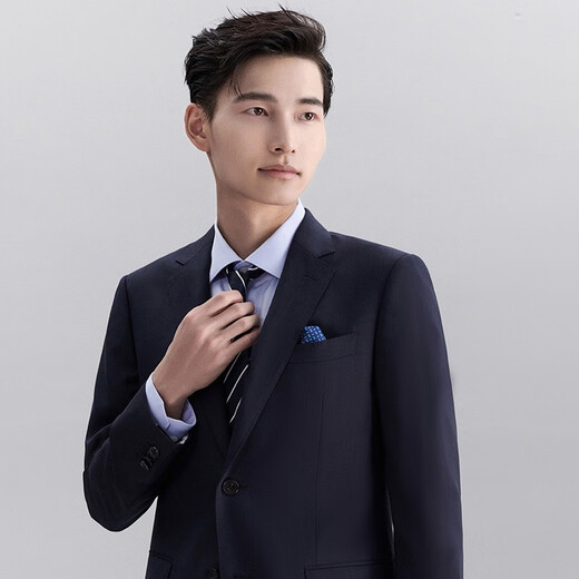 Angel Bird Suit Men's Imported VBC Fabric Men's Fashion Formal Pure Wool Suit Pants Suit Suit Navy Blue 52 B(185/108) /Please note waist or pants