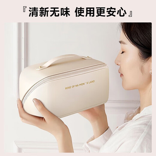 Bolsa de maquillaje Wilkie Portable para mujeres 2025 Nuevo valor de viaje de alto valor Bolsa de almacenamiento Box de maquillaje de gran capacidad Al albaricoque de alta gama tamaño blanco