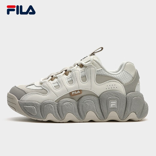 FILA Croissant Shoes Sneakers Women's Casual Shoes Dad Shoes Thick-Soled Shoes Tofu White/Oatmeal Color-TO 37.5