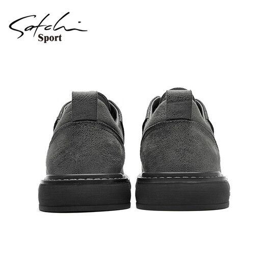 SATCHI men's shoes autumn and winter new business casual shoes fashionable British sneakers men's low-cut lace-up shoes for men gray 40 (250mm) leather shoe size