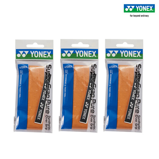 YONEX/尤尼克斯 手胶 羽毛球拍手胶 yy吸汗带防滑手柄缠带缠绕带 108 AC 108EX 白色 (3条装)