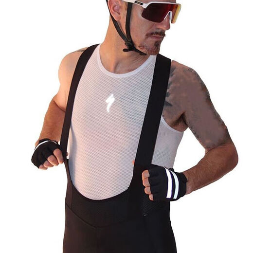 Hanoufei Cycling Sweatshirt Tight Cycling Suit Basement Shirt Breathable Road Bike Reflective Vest High Elastic Bicycle Free White - Lightning Tight Fit Small L