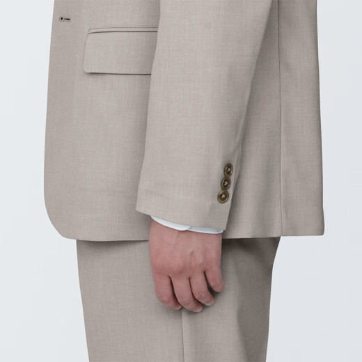 无印良品（MUJI）男式 易打理 弹力 夹克男士外套男款春秋款 西装小西服AD0V0A4S 浅灰棕色 XL (180/104A)