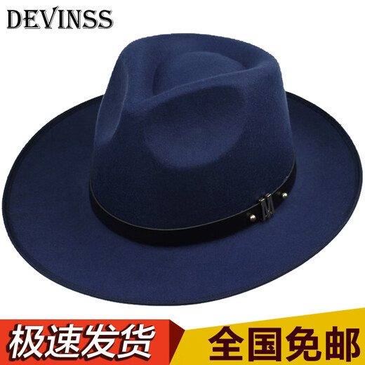 Kuiying top hat men's Shanghai beach hat Xu Wenqiang's same style British top hat groom's official hat classic wool felt hat black M (56-58cm)