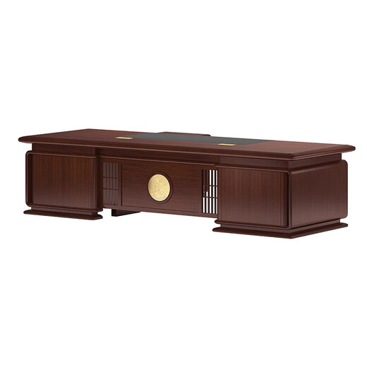 Kong Qiu Mingge New Chinese Style Boss Desk Executive Desk Table and Chair Combination President Desk Chairman Leadership Office Furniture 2.4 Meter Boss Desk