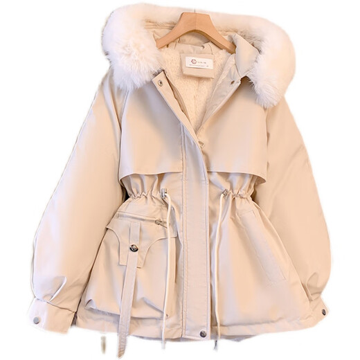 Yu Zhaolin Down Cotton Veste 2025 Nouvelle version coréenne de style coréen Version coréenne Mid-longueur Veste en coton hiver plus veste en coton Velvet Grande veste en laine de laine à l'abri du blanc suggère 105jin [Jin est égal à 0,5 kg] ou moins