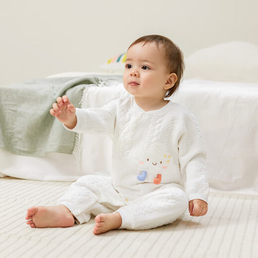 babylove婴儿连体衣秋冬纯棉可爱宝宝哈衣爬服新生儿夹棉保暖衣服秋冬装