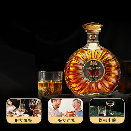 拉法帝尼法国xo白兰地洋酒经典进口原酒男人烈酒口粮酒吧调酒类40度500ml 500mL 2瓶