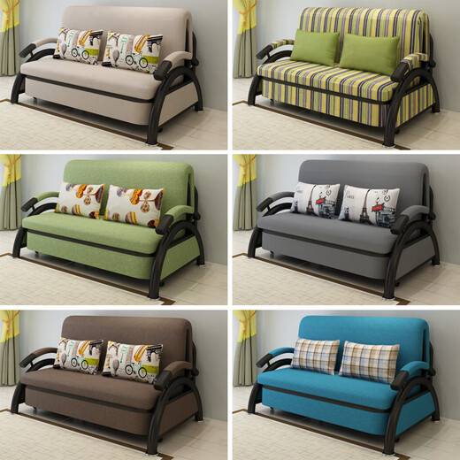 Harshton Sofa Bett Dual -Purple -Stoff Multifunktional wirtschaftlicher teleskopisch moderner einfaches Wohnzimmer Balkon Sitz und liegendes abnehmbares Sofa -Bett 1,2 Meter 7 cm Schwamm Aufbewahrung Optionales Farben 1,0 Meter - 1,8 Meter