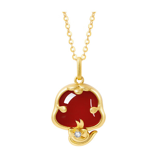 IL&CO Youke Lucky Star Cute Snake Zodiac Snake Silver Necklace Female Pendant Birthday New Year Gift for Girlfriend Agate Zodiac Snake Necklace