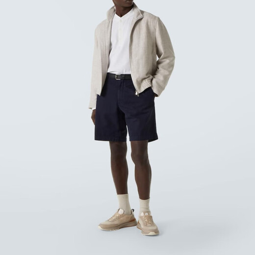 Brunello Cucinelli Men's Cotton & Silk Henley P01006786 White S CN 175/92A