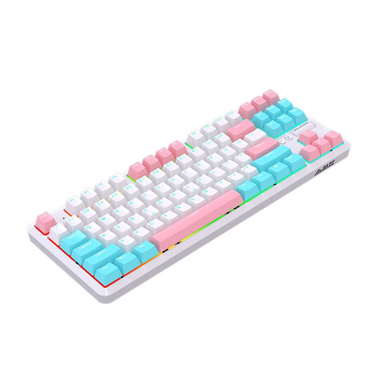 AJAZZ K870Tpro three-mode mechanical keyboard Bluetooth/2.4G/wired/87 keys PBT keycap RGB light e-sports game office white red axis