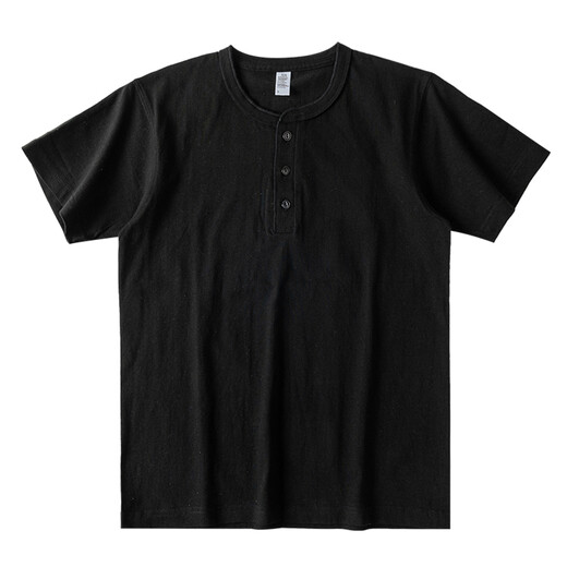 Heavy heavy cotton Henry shirt short-sleeved T-shirt men's summer American retro trend ins loose casual Henry neck T-shirt white XL (recommended 151Jin[Jin equals 0.5 kg]-170Jin[Jin equals 0.5 kg])