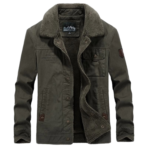JEEP SPIRIT Cotton Velvet Jacket Men's Winter Lamb Velvet Cotton Clothes Men's Work Jacket Jacket Army Green 3166-Autumn and Winter Plus Velvet 3XL