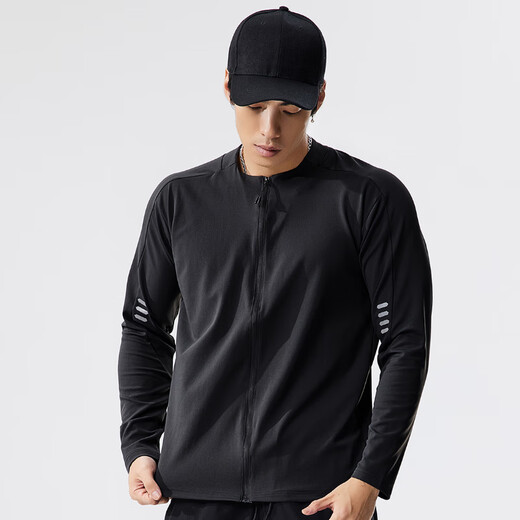 Lutielang Stand Collar Cardigan Long Sleeve Sports Jacket Men's Autumn and Winter Running and Cycling Suit Windproof Stand Collar Jacket White S