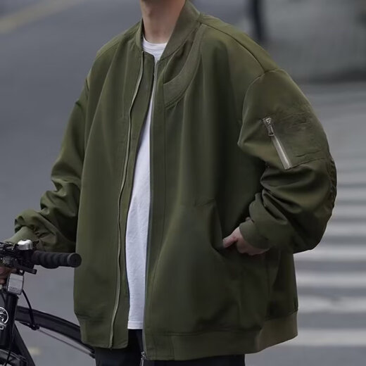 ZHIDOUDOUPOU复古港风夹克男潮牌青少年学生校园痞帅薄款外套情侣上衣服男 ltt-7374灰色 M
