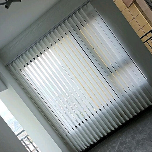 Office balcony curtain bedroom new vertical curtain customized vertical blinds partition curtain light-proof blinds willow dark blue encrypted blades 1.8 meters wide / high 1.8 meters high