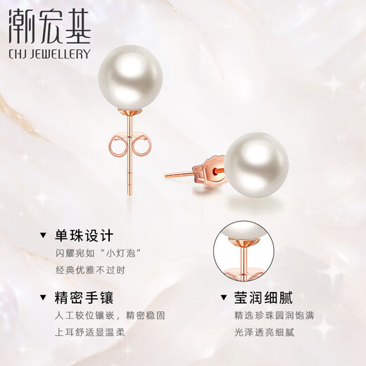 Trendy Acer to Simple 18K Gold Pearl Earrings Color Gold Women's Earrings for Girlfriend's Birthday Gift One Pair