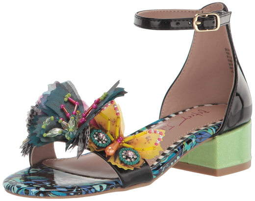 Betsey johnson unisex children's shoes Pippy high-heeled sandals black multi-color 5 older children