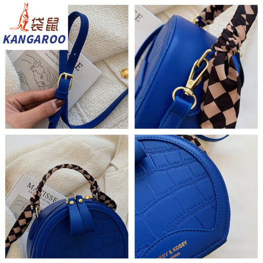 袋鼠（KANGAROO）小圆包质感小包包女2024春秋季新款时尚小众斜挎包洋气手提包潮 米白色