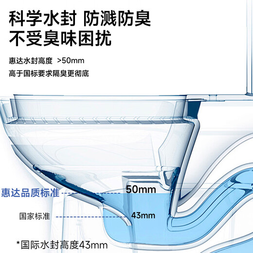 
HUIDA Bathroom Toilet Ordinary Household Bathroom Pumping Light Sound Ceramic Toilet Large Impact Level Water Efficiency Water Saving [Anti-bacterial Thin Cover] Level Water Efficiency 6218 Pit Distance is above 385mm 400mm
