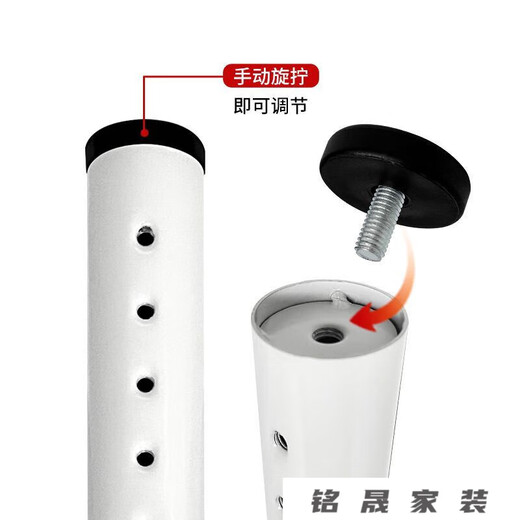 许订可升降家具桌腿可伸缩办公桌脚吧台可调节支撑柱电脑书桌烤漆支架 带轮-全白1365-950mm/单根
