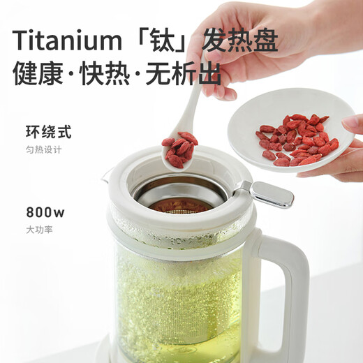 GLASSLOCK double-layer soft sound titanium heating plate health kettle constant temperature kettle office tea kettle 1L household flower tea kettle kettle electric kettle reservation 72h heat preservation