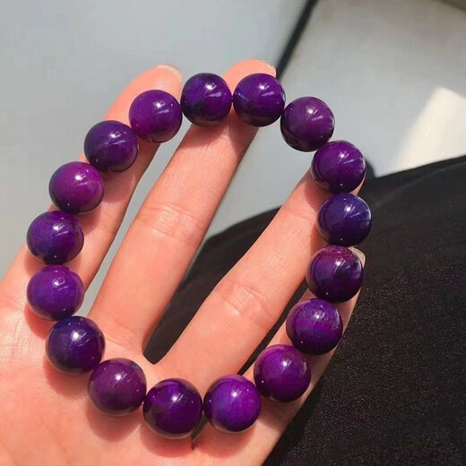 江浸月舒俱来石手串 男女樱花粉老矿苏纪原石水晶手串SN9859 帝王紫8mm单圈手链