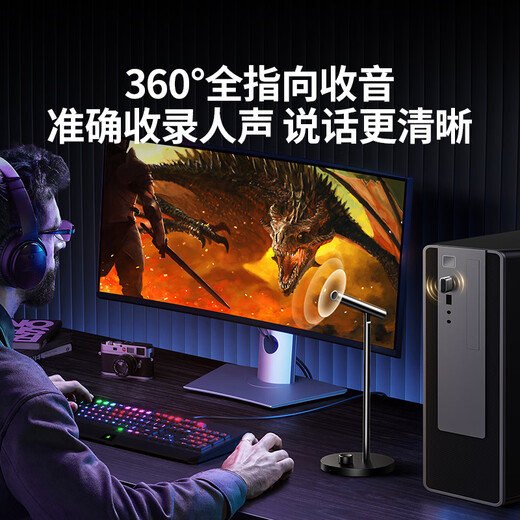 Greenlink USB computer desktop microphone condenser microphone wireless DSP intelligent noise reduction desktop notebook karaoke live online class voice conference suitable speaker 35344