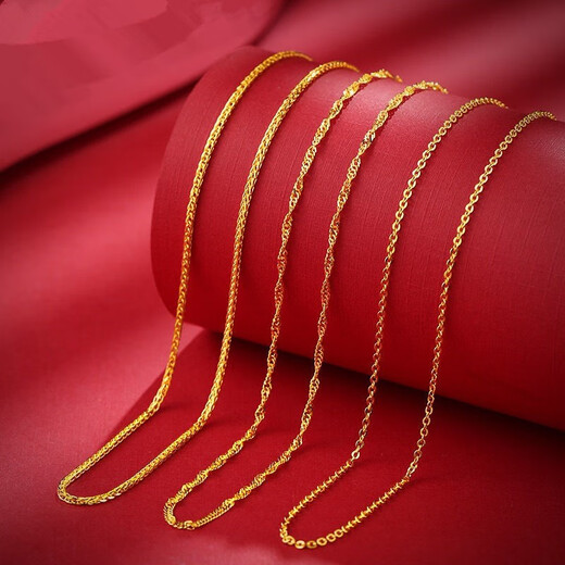 BOMP Old Phoenix Gold Store imitation gold necklace women's O-shaped chain water wave chain 18k baby's breath chain versatile gold chain baby's breath chain with certificate