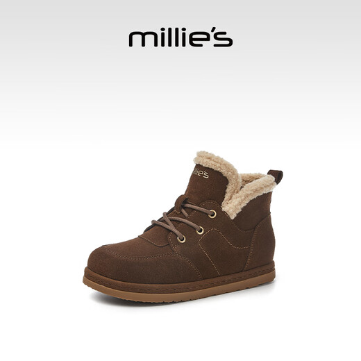 Miaoli Snow Boots Женские плоские плюшевые шлюзовые кружев