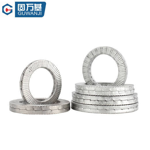 Guwanji 304 stainless steel double stack self-locking anti-loosening washer DIN25201 bite-type wedge-shaped toothed anti-slip locking washer M8 Dacromet (10 pieces) 65 manganese