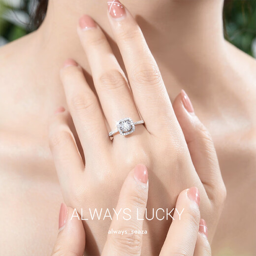 Diamond birthday gift 1 carat effect PT950 platinum diamond ring female proposal wedding diamond ring 15#