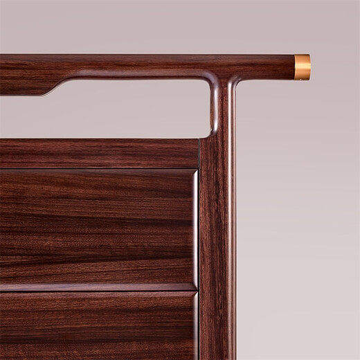 南洋胡氏 鸿运系列 HE9921全实木双人床1.8/1.5m 新中式古典 爱里古夷苏木 ZEH-03架子低箱 高350 1.8m床