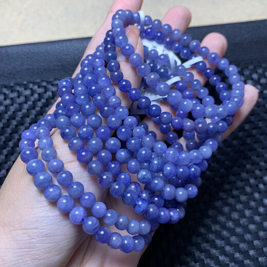 Youshu Natural Tanzania Ocean Heart Tanzanite Single Circle Bracelet Gemstone Jewelry Purple Sapphire Crystal Bracelet Gift for Women (S160) Approximately 5.4-5.9mm