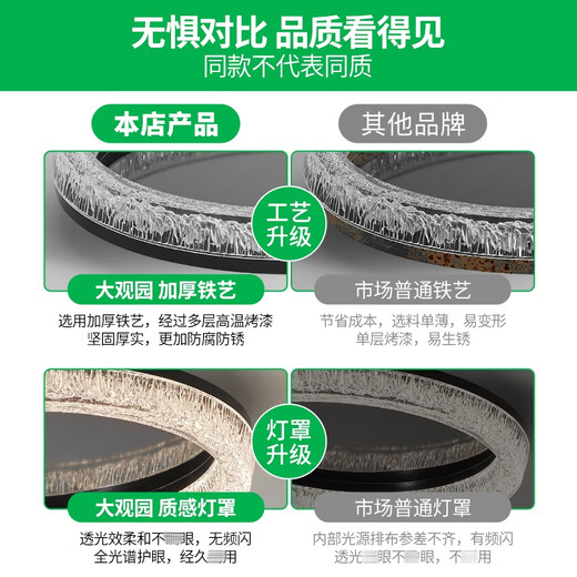 大观园（DGY）卧室灯吸顶灯意式极简轻奢led简约现代高级房间客厅主卧灯具686O 39cm-三色变光-LED34W-全光谱